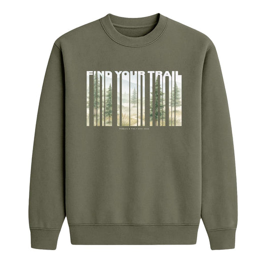 Find Your Trail Anniversary Crewneck Sweater – Military Green