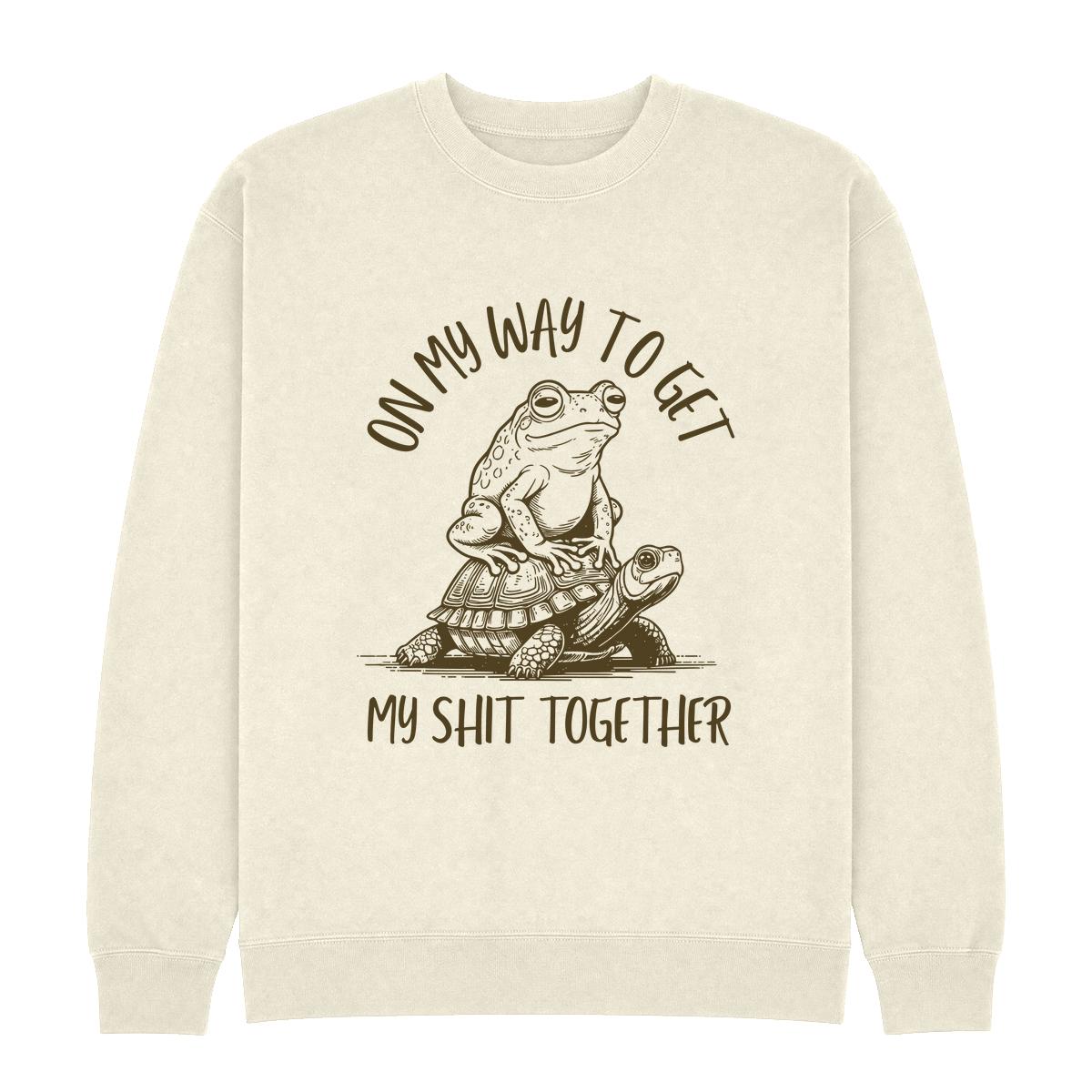 On My Way to Get My Shit Together Off-White Crewneck