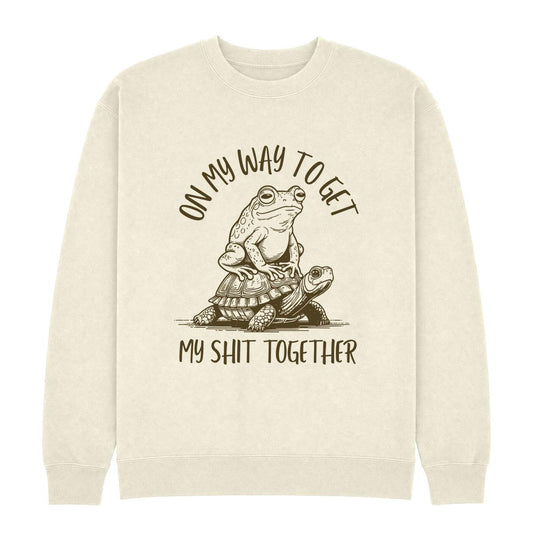 On My Way to Get My Shit Together Off-White Crewneck
