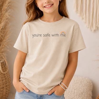 You’re Safe With Me Youth T-Shirt – Sand